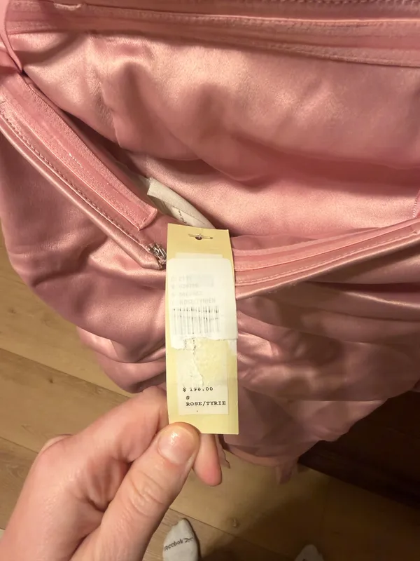 NWT Anthropologie BHLDN Selena Strapless Stretch Satin Midi Dress in Rose Pink - Image 9