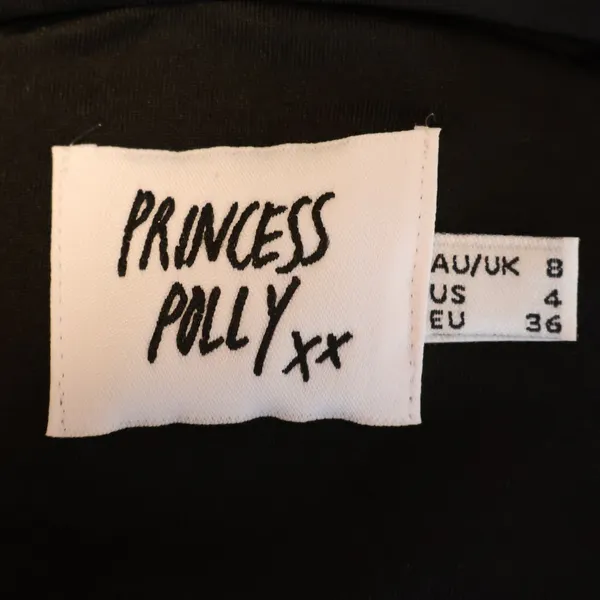 Princess Polly Ruched Halter Mini Dress Womens Size‎ 4 Black Club Bodycon LBD - Image 2