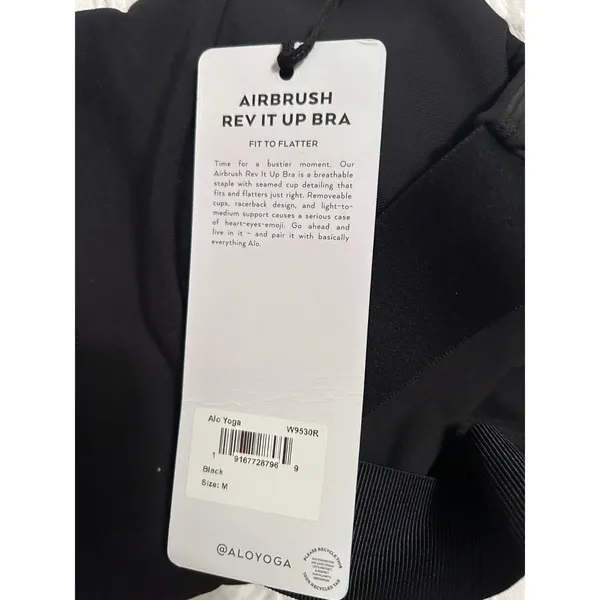 Alo Yoga Airbrush Rev It Up Bra Black Size M NWT Authentic ( Sold Out) - Image 8