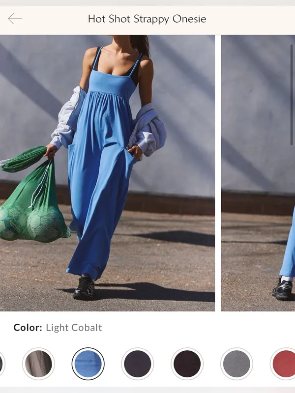 NWT Free People FP Movement Hot Shot Strappy Onesie light cobalt periwinkle - L - Image 7