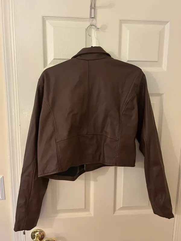Pretty Penny Boutique Brown leather jacket - Image 3