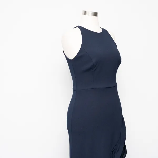Betsy & Adam - Arielle Scuba Crepe Ruffle‎ Slit Gown - Image 9