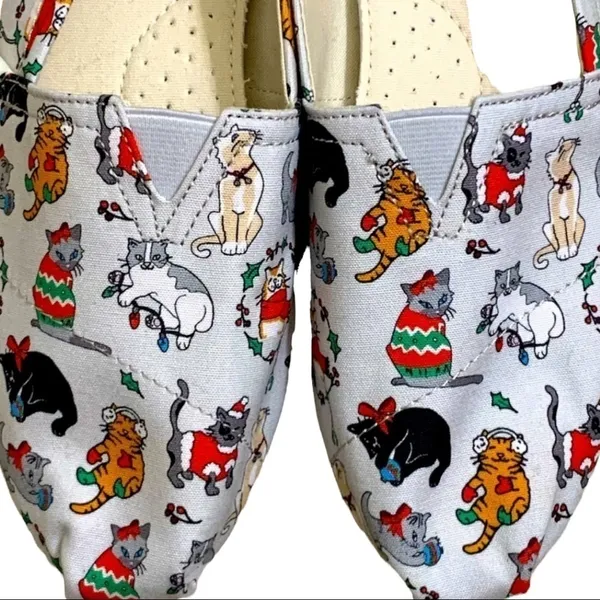 Toms Christmas Cats Festive Holiday‎ 6 Shoes - Image 2