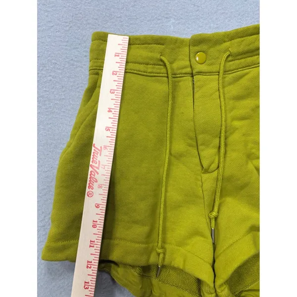 Nike Sportswear XS Chill Terry Snap Waist French Shorts High Rise‎ Volt Green - Image 9