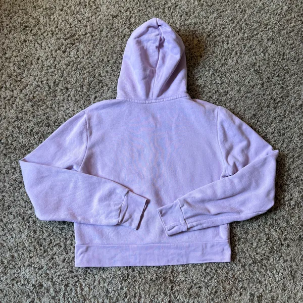 Brandy Melville Pink Fleece Cropped Hoodie One Size - Image 2