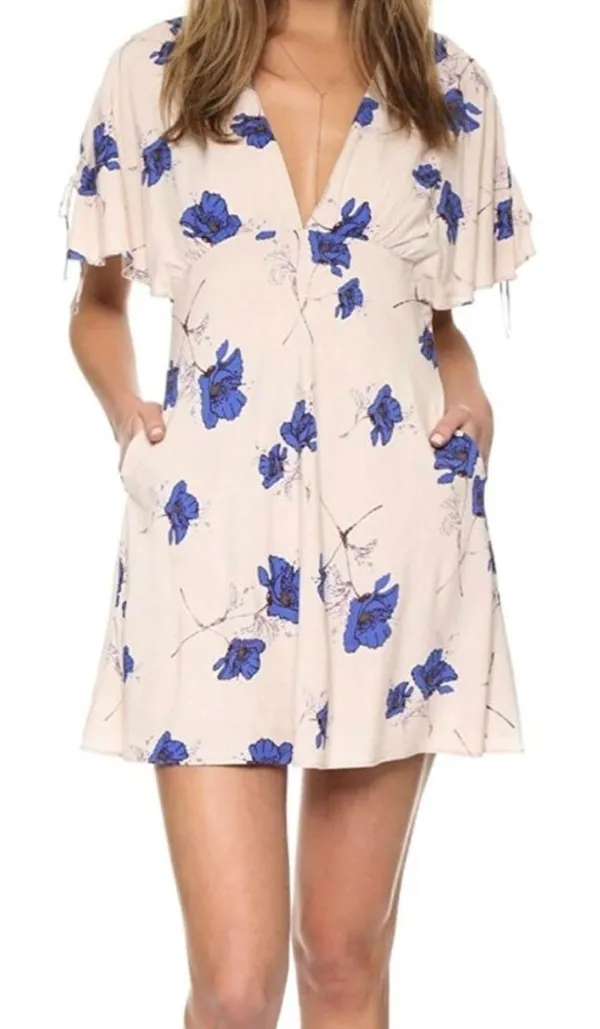 Free People Melanie Dress Blue Flowers - Image 3