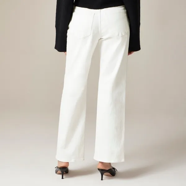NWT!! J. CREW Lower Rise‎ Full Length Slim Wide Jeans Solid White Retro Size 24 - Image 6