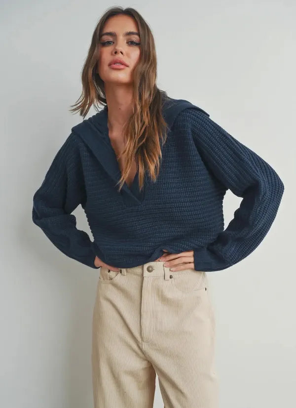 Boutique Navy Oversized Sweater - Image 2