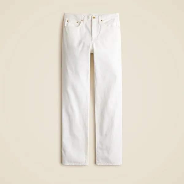 NWT!!‎ J. CREW White '84 Slouchy Jeans Solid Button Fly Straight Legs Size 27 - Image 11