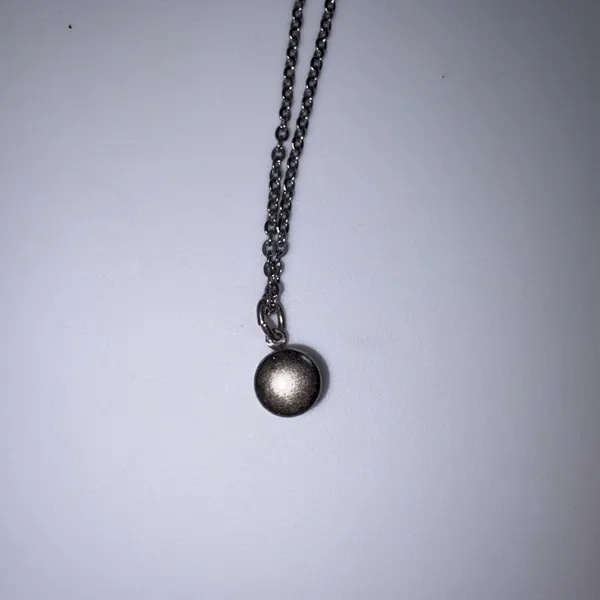 Silver Circular Rhinestone Pendant Necklace - Image 3