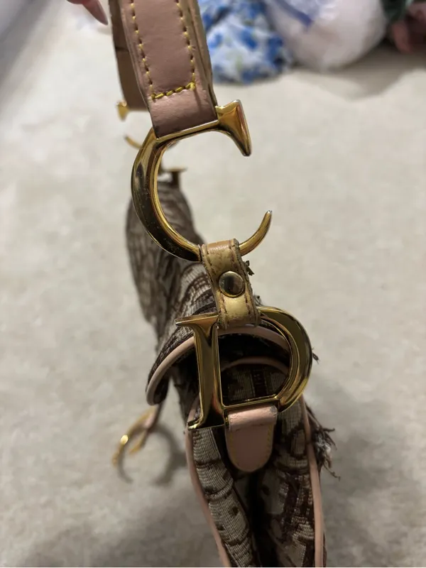 Christian Dior Vintage Pink and Brown Saddle Bag RARE - Image 5