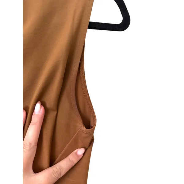 COS Twist Front High Neck Blouse Camel Brown X-Small - Image 3