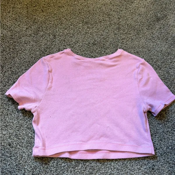 Skims Logo Pointelle Cropped Tee - Image 3