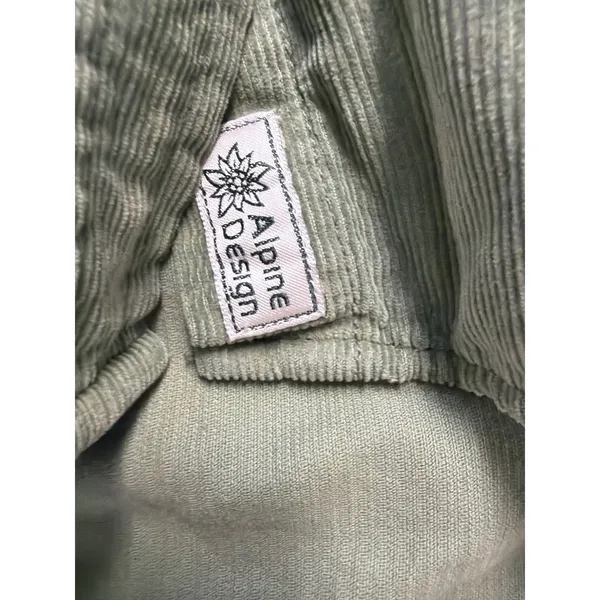 Alpine Design Womens XL Corduroy Button Down Shirt Olive Haze Green ADW24301 NWT - Image 2