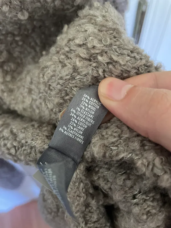 Aerie Beige & Tan Teddy Hooded Vest - Image 5