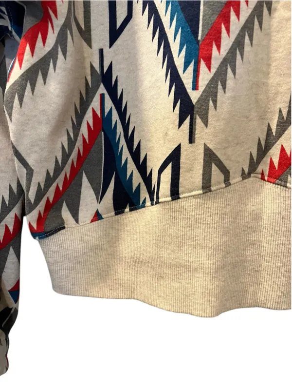Ariat Cropped Chimayo Grande Print Sweatshirt Size L Southwestern Boho Aztec - Image 6