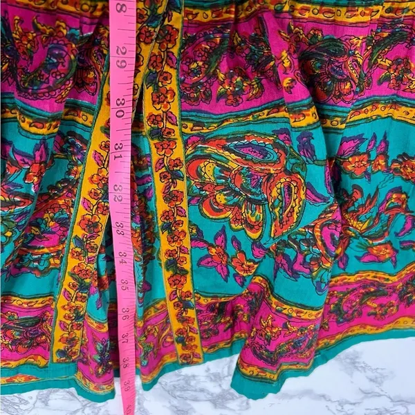 Lola Australia floral boho printed maxi skirt button front‎ sz M - Image 3