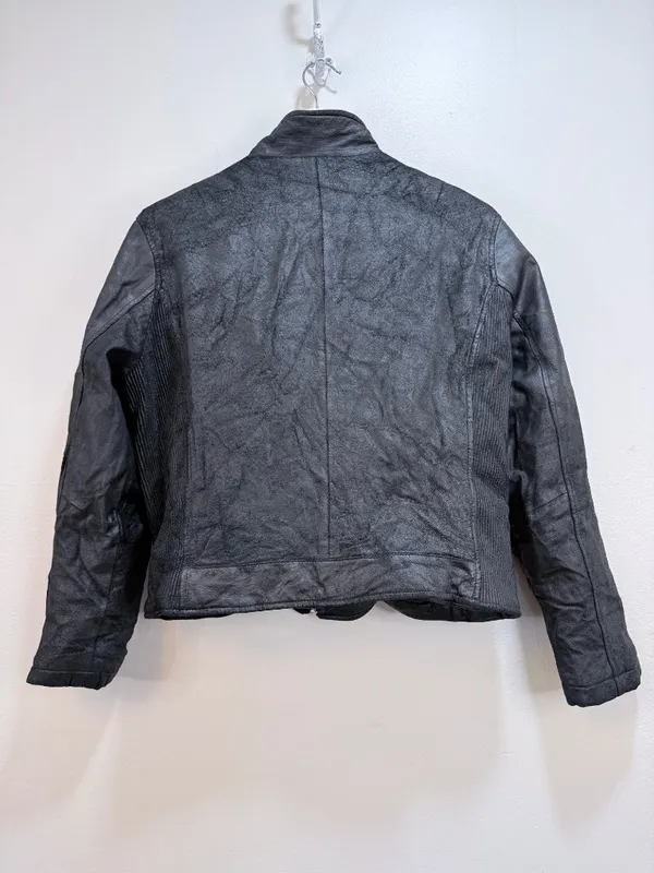 Wilsons Leather Maxima Leather Moto Jacket Textured Crinkle Vintage M/L - Image 4