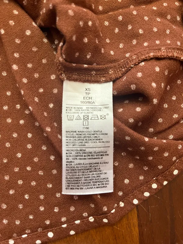 Old Navy Brown Polka Dot A Line Mini Dress Size XS - Image 9