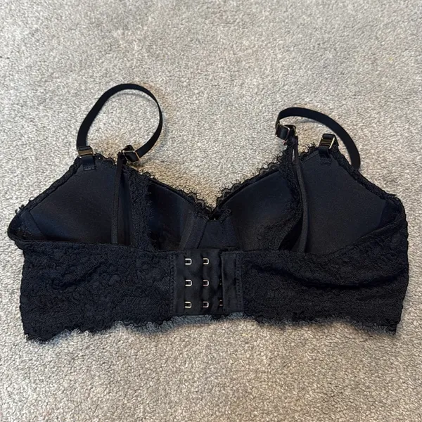 Aerie Black Lace Lightly Lined Bra Size 32 C - Image 2