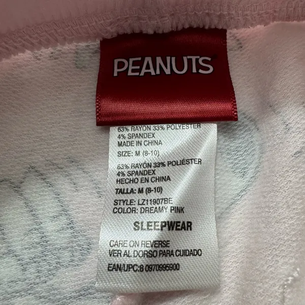 Peanuts Pink Snoopy Pajama Pants Size M - Image 6