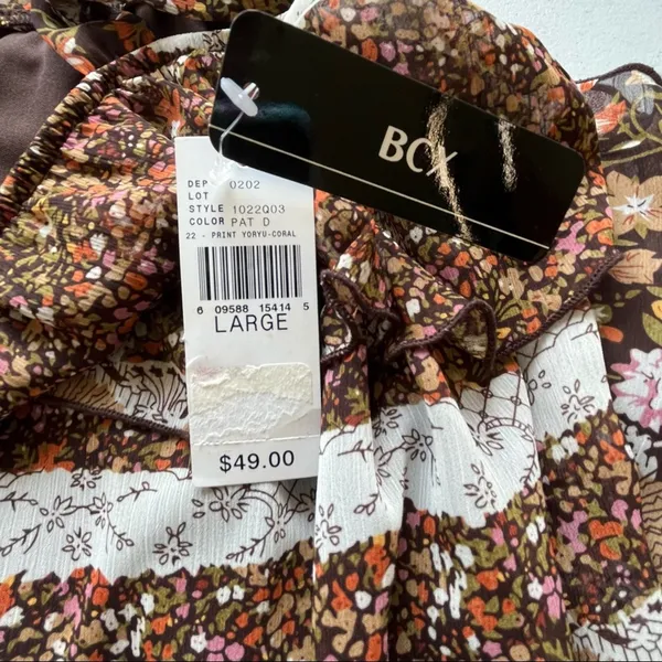 NWT! BCX Brown Patterned Dress Size - Image 4