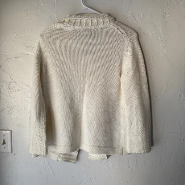 Croft & Barrow Vintage Cream Knit Button Cardigan‎ Sweater Small Chunky Cottage - Image 6
