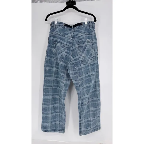 Böhme Judy Plaid Barrel Jeans Womens Medium High Rise Patchwork Cropped NEW - Image 5