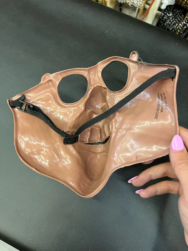 Gothic horror mask with yellow teeth and black glasses - Image 2