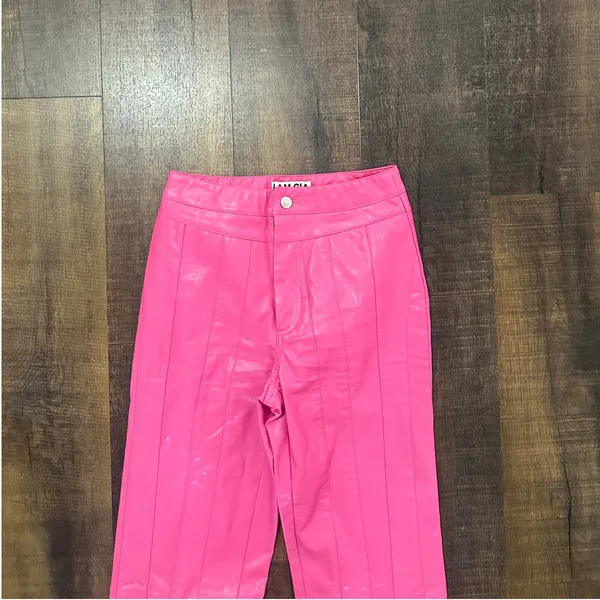 I.AM.GIA Pink Faux Leather Straight Leg Pants XS - Image 3