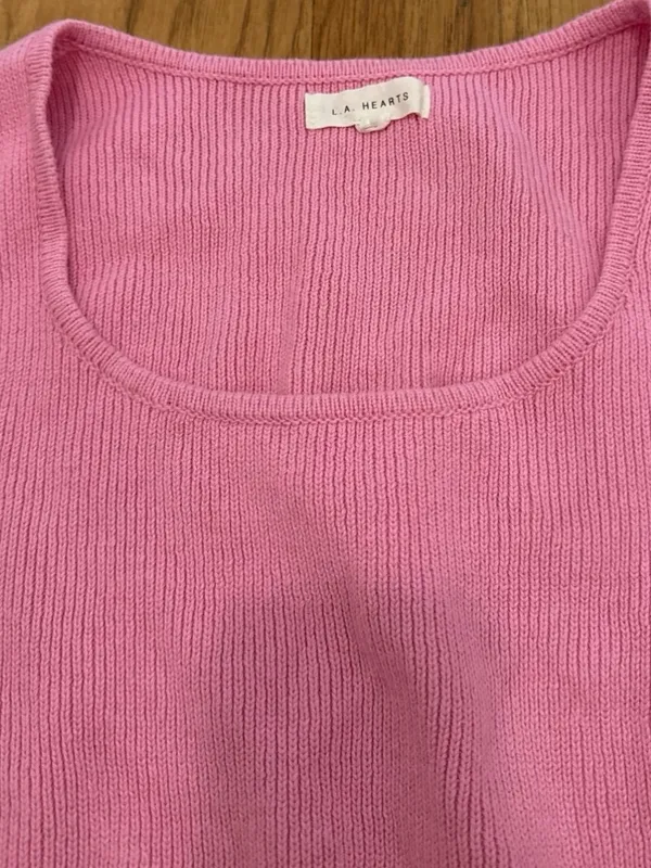 Brand New PacSun LA Hearts Knit Light Pink Crop Top Women’s Size Large - Image 4