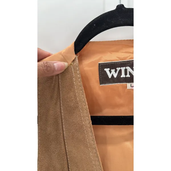 Vintage WINLIT Suede tan Vest size S western biker festival concert bohemian - Image 4