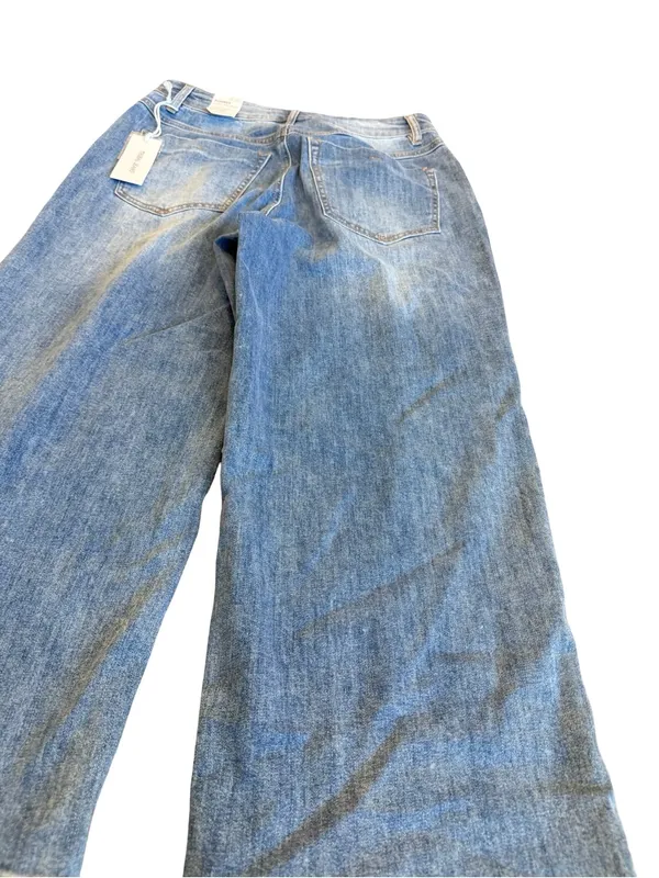 Tribal Jeans Audrey Light Wash Wide Leg Cropped Jeans Button Size 8 Women's NWT - Image 14