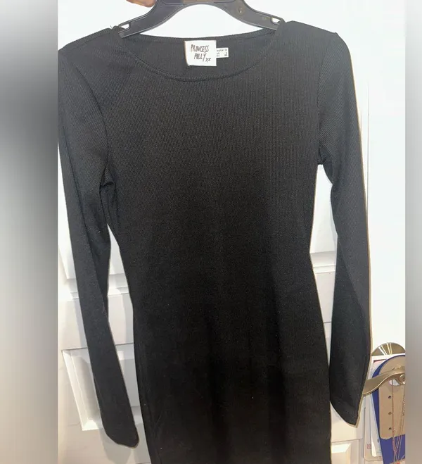 Princess Polly Classic Black Long Sleeve Dress - Image 5