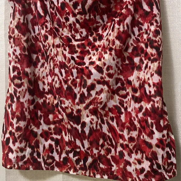 212 Collection Medium Red, Black, Gray, and White blouse. Red - Image 3
