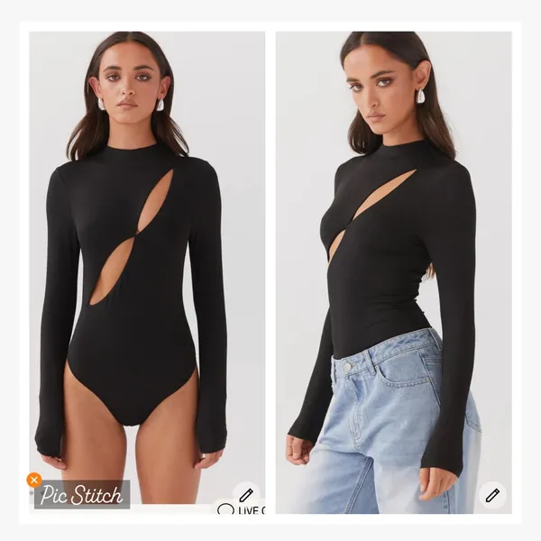 Peppermayo Special Affair Long Sleeve Black Bodysuit - Image 3