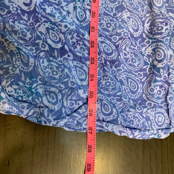 Very‎ Vineyard Skirt Blue Paisley Print Midi Elastic Waist Rayon Size L Martha's - Image 10