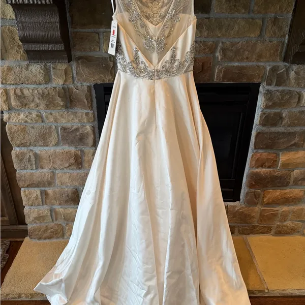 Sherri Hill A-Line Satin Beaded Bodice Wedding Dress NWT - Image 10