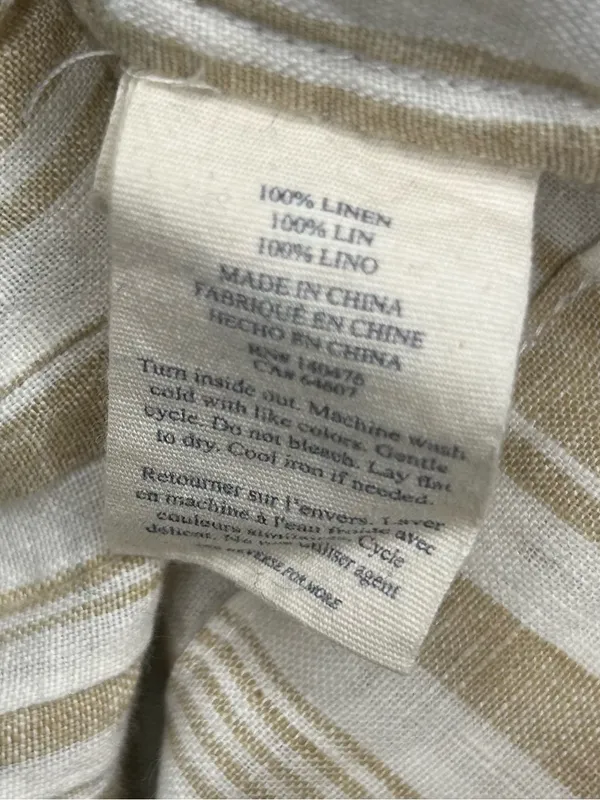 Faherty Isha Linen Top Natural Bombay Stripe Small - Image 8