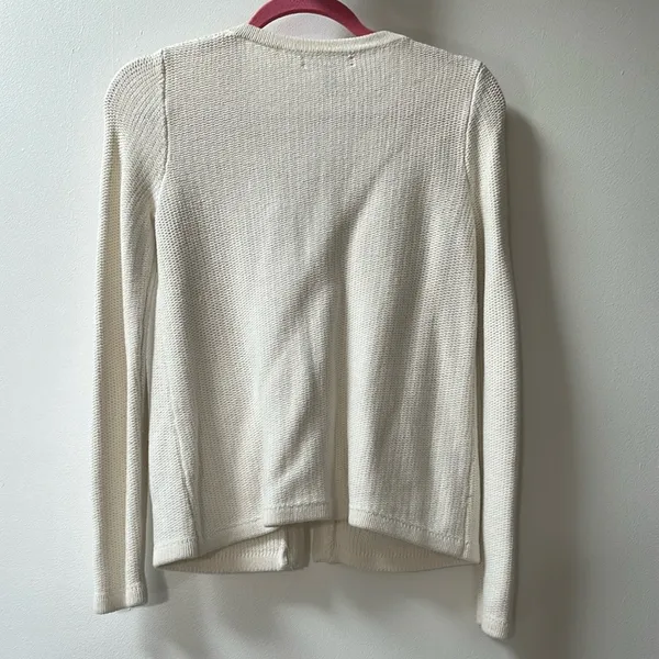 Banana Republic | Cream Knit Cardigan with Gold Button Accents Small - Image 4