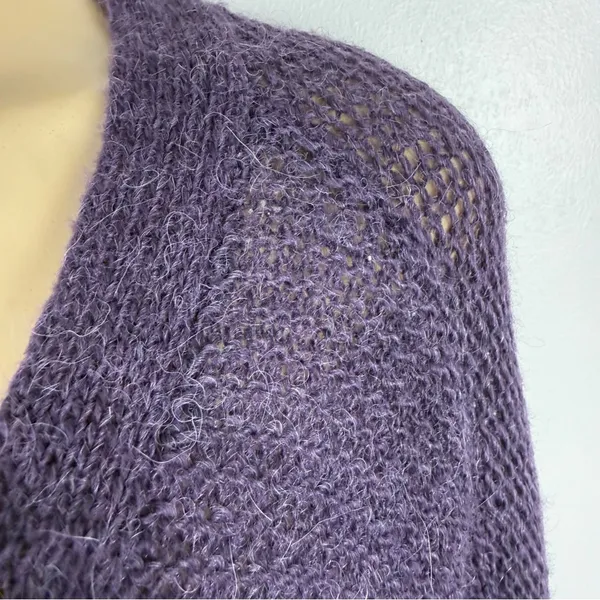 Free People Wool Alpaca V-neck Sweater Sz M Purple Cozy Slouchy - Image 5