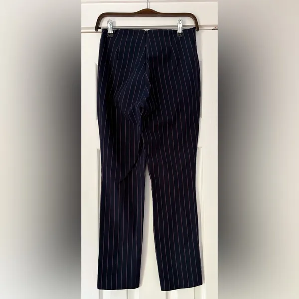 Rag & Bone Simone Navy‎ Pinstripe Snap Dress Pants Size 2 EUC - Image 4