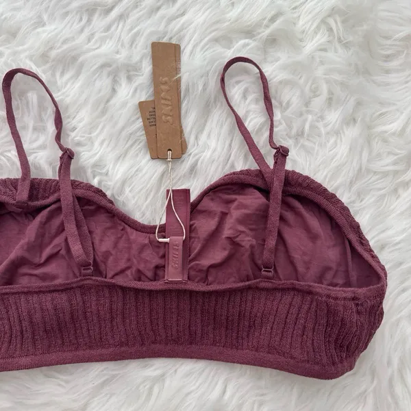 Skims Sheer Knit Bralette Beet Size Large - Image 7