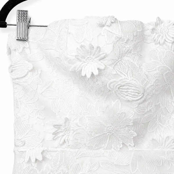 Lulus NWOT Elevated Sensation White 3D Floral Embroidered Midi Dress Medium - Image 7
