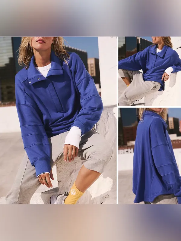 NWT Free people FP Movement Warm Down Pullover - Maliblue cobalt blue - Small - Image 2