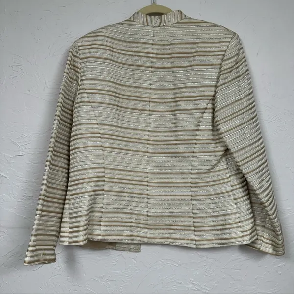 Xscape Gold Striped Blazer Jacket With Shell Womens 14 Set Formal Dressy - Image 16