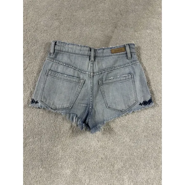 Blank NYC Cutoff Wedge Shorts Women's Sz 24‎ High Rise Distressed Denim Stretch - Image 5