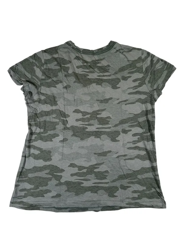 Universal Threads Camo Messy Buns & Guns Women’s V-Neck T-Shirt Size S Cotton Tee - Image 5