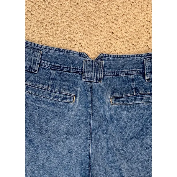 Vintage 90s White Stag Blue Denim Jorts Cargo Utility Shorts V-Notch Waistband - Image 8