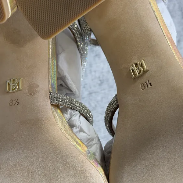 Badgley Mischka Size-8.5M Dalilah Ankle Strap High Heel Sandals Pale Gold $245 - Image 11